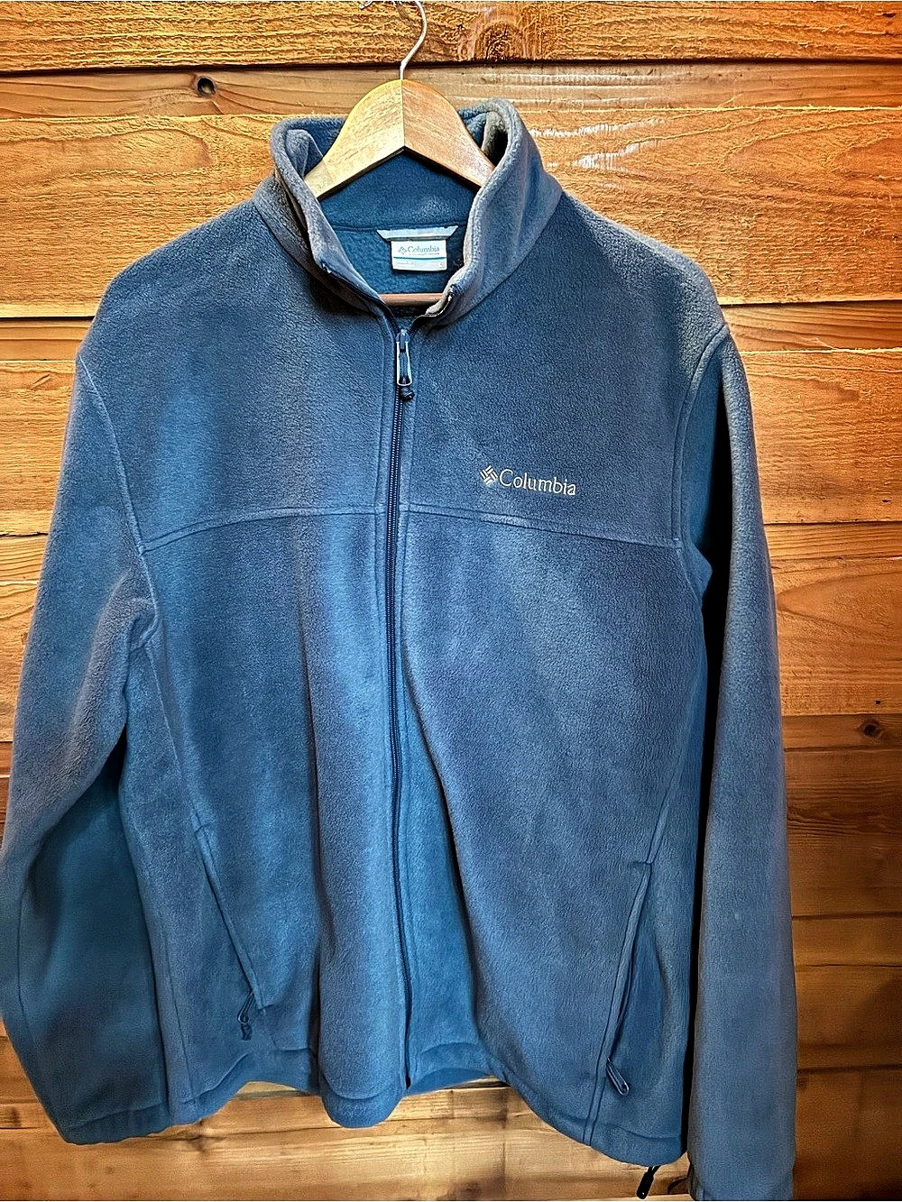 Columbia Full-Zip Fleece Jacket in Blue Size Large